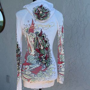 Women's Ed Hardy Hoodie - Mermaid detail Size XS
